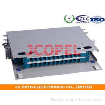 CATV CCTV Fiber Optical Distribution Frame Black Patch Pane